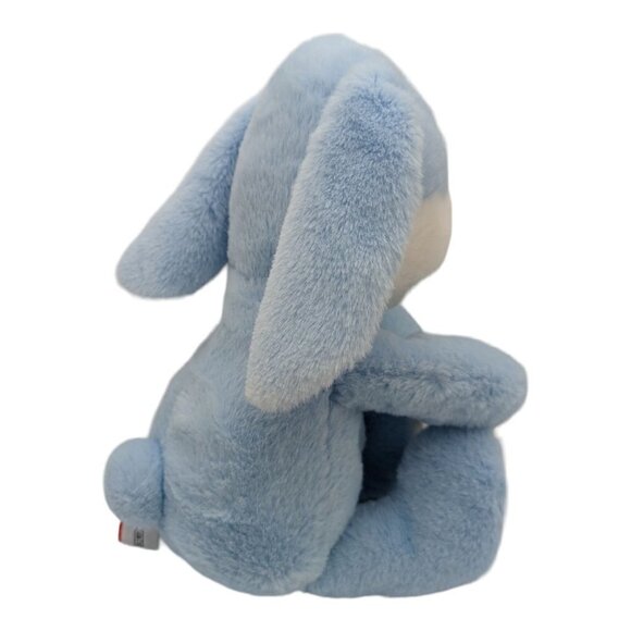 Gitzy Baby Bunny Rabbit Blue White Rattle 14" Plush Stuffed Animal  satin ears - Picture 4 of 8